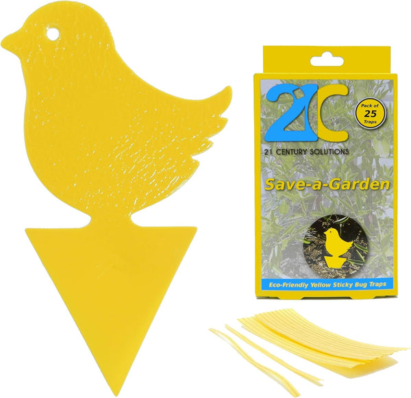 Yellow Sticky Fly Traps, 25 Pack for Gnat, Whitefly, Fungus Gnat, Small Insects, Bug Catcher
