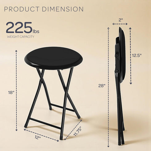 225lb Counter (18-Inch, Lavish Home Backless Folding Stool with Capacity for Kitchen or Rec Room - Portable Indoor Bar