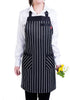 Aprons for Women and Men - Kitchen Chef Apron with 3 Pockets, Adjustable Bib Apron, 32" x 28" - Black/White