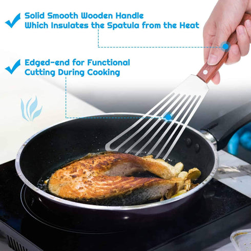 Cridoz 7 Pcs Stainless Steel Kitchen Cooking Plating Tweezers, Tongs, Spoons, Offset Spatula for Food
