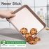 HONGBAKE Toaster Oven Pan, Nonstick Set of 2, Premium 1/8 Sheet Pan for Baking, Heavy Duty, Rose Gold