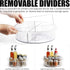 Greenco 12" Lazy Susan Turntable, Clear Plastic Storage Organizer with Dividers for Kitchen, Spice Rack, and Countertop