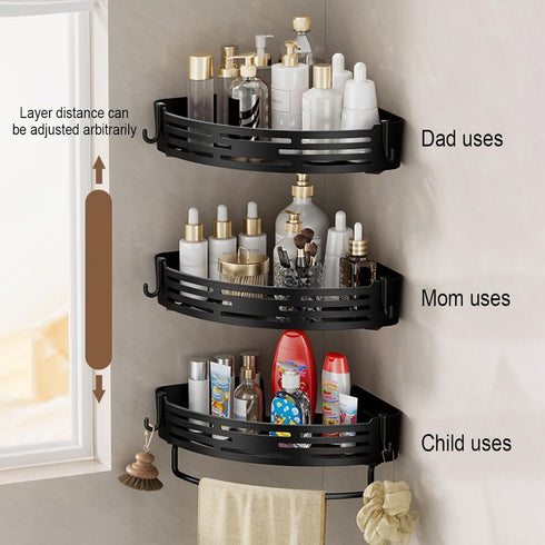 Asotckom 3-Pack, 11.42" 8.27" 2.09", x x Triangle Shower Kitchen Organizer, Caddy Bathroom Caddy Waterproof Large