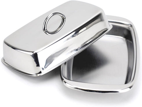 4" 7.5" Cuisinox Stainless Steel Butter Dish with Lid, x
