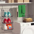 X-cosrack 4 Tier Closet Hanging Organizer, Clothes Shelves with 5 S Hooks, Wire Storage Bins for Clothing Accessories