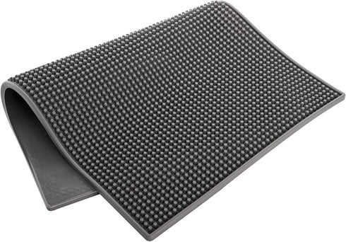 Tebery 3 Pack Rubber Bar Mat 18 x 12, Thick Non-Slip Durable Grey Service Mat for Coffee, Bars, Restaurants