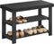 SONGMICS Shoe Rack Bench, 3-Tier Bamboo Shoe Storage Organizer, Entryway Bench, Holds
