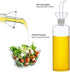 HAIZEEN 17oz/500ml Clear Glass Olive Oil Dispenser Bottle - Non Drip Cruet with Pourers, Kitchen Carafe for BBQ