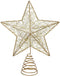 10 Inches LED Christmas Tree Topper, Glitter Gold Hollow Star Treetop, Christmas Ornaments for Tree Decor