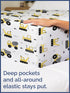 4 Set Set Kids Full Size Construction Bed Sheets - Piece Car Microfiber Sheet - Excavator Themed Bedding - Soft, Cute