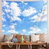 Light Blue Wall Decor Tapestry Blue Sky White Clouds Natural Landscape Tapestries Wall Art Hanging, Summer Sunny Peace Nature Aesthetic Tapestry for Girly Bedroom Living Room Dorm Office 60x40