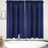 Tier Curtains,Waffle Weave Textured Tailored Short Curtains for Bathroom Waterproof Window Covering Kitchen Cafe Curtains - 30" x 45", Navy Blue, Set of 2 by NANAN