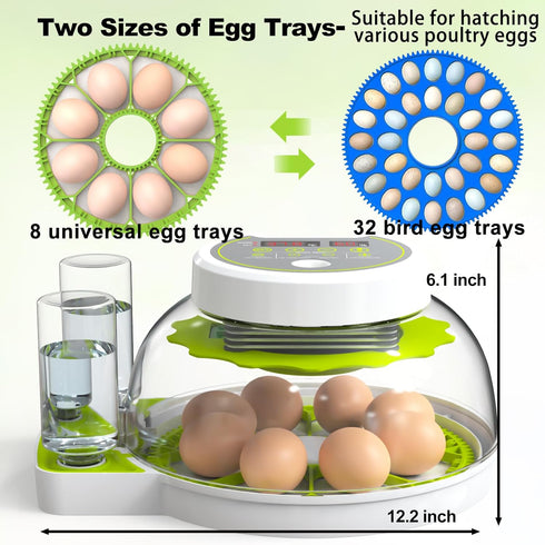 8/30 2 Egg Incubators for Hatching Eggs, Chicken Egg Incubator with Automatic Egg Turning, Temperature Control