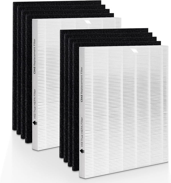 C545 Replacement Filter for Winix S Air Purifier, 2 True HEPA (H13) + 8 Activated Carbon Filters