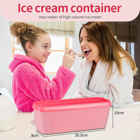 Boxdljh Set 2, 1.5 (Purple+Pink==2Pack) Ice Cream Containers of Quart Ice Cream Tub, Reusable Homemade Ice Cream Tubs