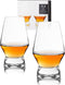 Viski Footed Crystal Scotch Glasses, Set of 2, Premium Liquor Drinking Glass, 8 oz Whiskey Bourbon Gift Set