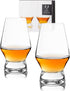Viski Footed Crystal Scotch Glasses, Set of 2, Premium Liquor Drinking Glass, 8 oz Whiskey Bourbon Gift Set