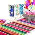 Mexican Table Runner, 14 x 84 Inch Serape for Party Wedding Decorations, Fringe Cotton