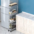Sooyee 4 Tier Slim Rolling Storage Cart, Mobile Shelving Unit Organizer for Kitchen and Bathroom