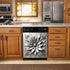 Stainless Steel Flower Magnetic Dishwasher Cover, Decorative Metal Art Style Kitchen Appliance Sticker, 23"x26"