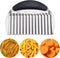 JAYVAR Large Crinkle Cutter French Fry Cutter, Large Crinkle Potato Slicer Wavy