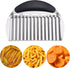 JAYVAR Large Crinkle Cutter French Fry Cutter, Large Crinkle Potato Slicer Wavy