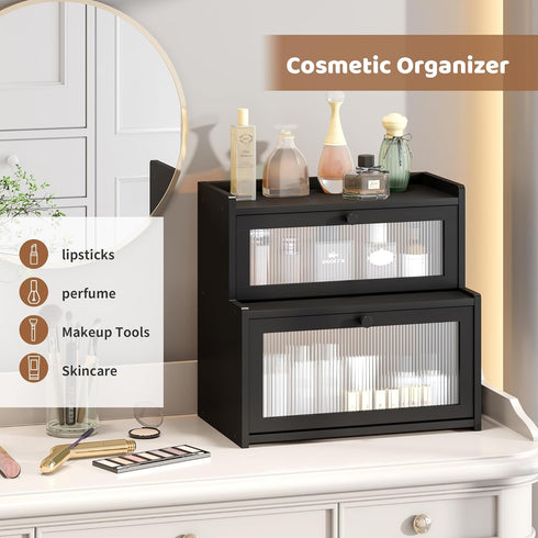 Countertop FILWH Bread Box for Kitchen Double Layer Large Corner Bread Box Capacity Bread Storage Bin Farmhouse
