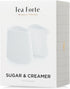 Tea Forte 2 Piece Mini Fine Porcelain White Sugar Dispenser with Spout and Creamer Pitcher, Dishwasher Safe Serving Set