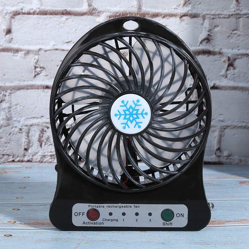 CCYLEZ Mini Table Fan - 3 Speed Adjustable USB Rechargeable Fan for Baby Bed, Car Seats, Summer Gift (Black)