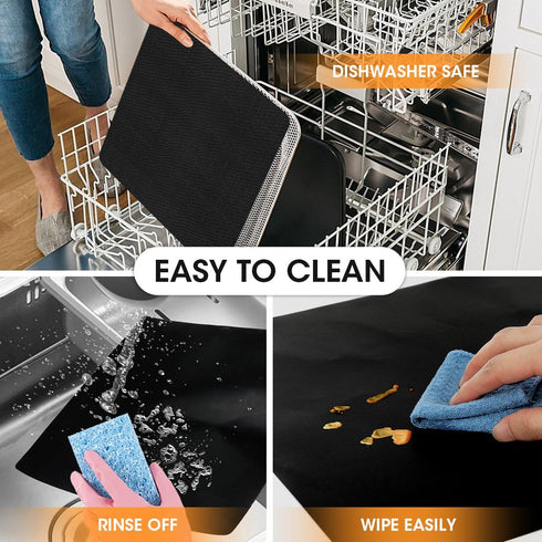 Aieve Air Fryer Liners for Ninja Foodi, 12"X12" Reusable Toaster Oven Liners, Non-Stick Heat Resistant Mat (4 Pack)