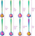 8 Pieces Flower Spoon Coffee Teaspoon Set - Stainless Steel Tableware - 8 Different Patterns (Rainbow Color)