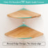 12 inches Oak Corner Shelf Natural Wood Floating Corner Shelves Round End Wall Mounted Display Shelf Corner Plant Stand