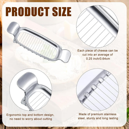 lasuroa Stainless Steel Cheese Cutter and Butter Slicer - Multifunctional Kitchen Food Tool for Block Cheeses