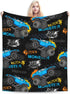 Jbofyee 80x60 Inch Monster Trucks Cars Throw Blankets All Season Ultra Soft Warm Gift for Boys Fleece Blanket for Home