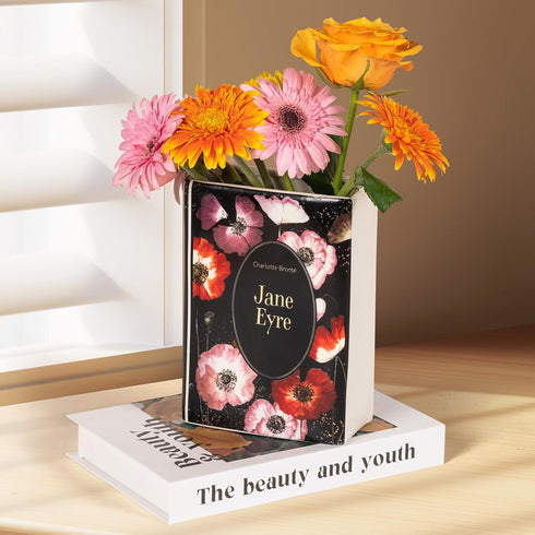 Book Vase, Ceramic Flower Vase Modern Decorative Home Decor Gift Idea Unique