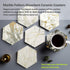 Set 8 Set, Coasters of with Metal Holder Stand, Marble Design Ceramic Coaster Cork Base, Gold Home Decor for Tabletop