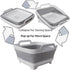 Collapsible Wash Basin with Drain Plug - 2.4 Gallon (9L) Portable Sink for RV Camping, Space-Saving Dish Pan (Gray)