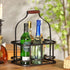 6 Metal Wine Bottle Carrier Bottle Wine Carrier with Wood Handle Farmhouse Metal Wine Rack Basket Caddy Decorative Wine