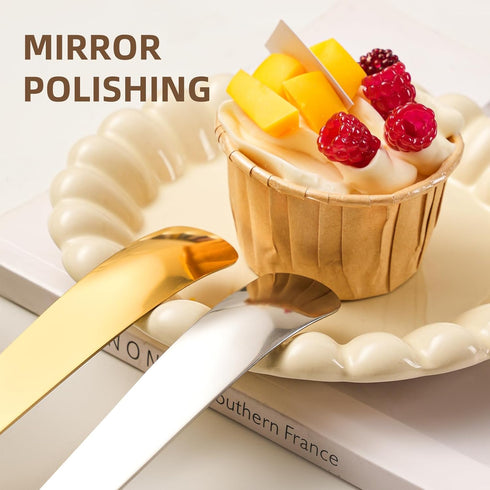 Ziha OTZMA 6-Piece Set, (3 3 Dessert Spoons Premium Stainless Steel Tea Spoons for Dessert, Ice Cream, Fruit Salads