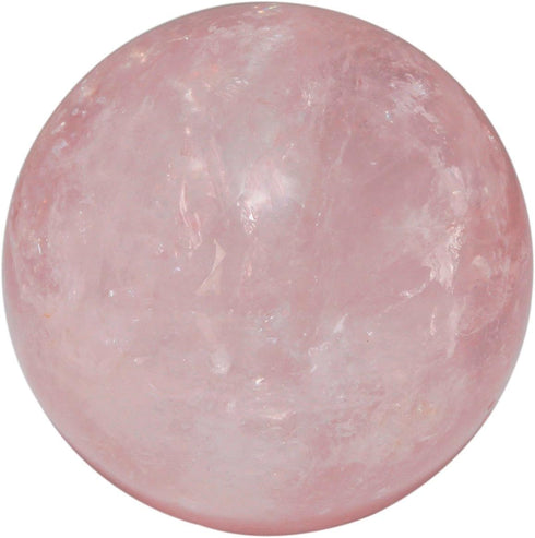 Rockcloud Healing Crystal Natural Pink Rose Quartz Gemstone - 2.35"(60mm) Ball Divination Sphere with Wood Stand