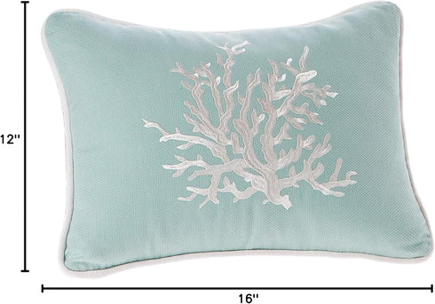Harbor House Decorative Pillow, Modern Design, Hypoallergenic, 12" x 16", Coastline, Cotton Blue