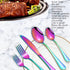 Set of 16 Rainbow Soup Spoons, Top Food Grade Stainless Steel Silverware, 6.69 Inches, Dishwasher Safe