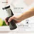 KAMENSTEIN One-Handed 2-in-1 Dual Salt and Pepper Grinder, 8-Inch, Adjustable and Refillable, Black