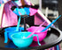 Colortrak Hair Dye Bowl Caddy, Includes Center Caddy Pole and Three Color Coded Bowls with Brushes