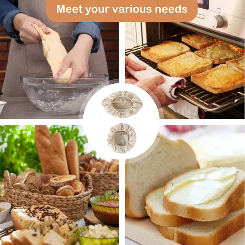 6 Pcs Banneton Bread Proofing Basket Linen Cloth Liners, 10 Inch Round and Oval Baking Dough Basket Cover for Sourdough