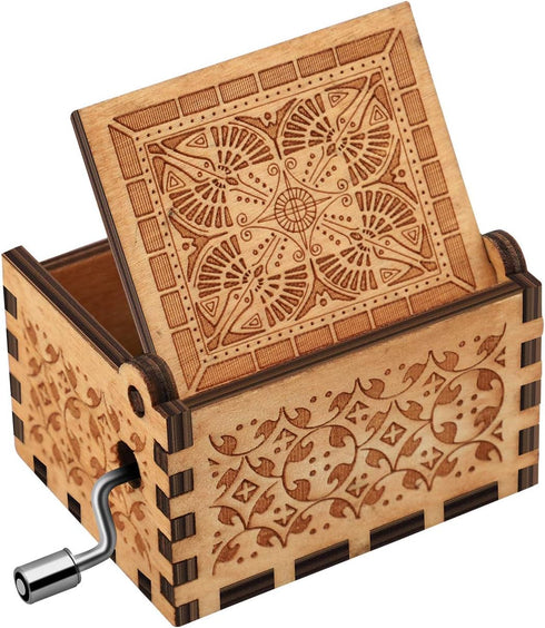 You are My Sunshine Wood Music Box, Laser Engraved Vintage Musical Box Gifts for Girlfriend, Family, Friends