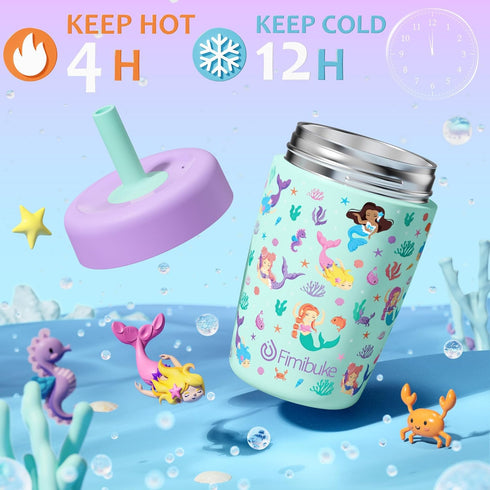 Fimibuke 12 OZ 2 Pack Kids & Toddler Cups Spill Proof, Insulated Sippy Cups for Toddlers Boys Girls, BPA-Free Toddler