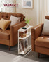 3-Tier ULET335W01 VASAGLE Side Table with Charging Station, Narrow End Table, Nightstand, Sofa Table for Small Spaces
