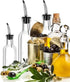DLD 16oz Glass Olive Oil Bottle Dispenser - Oil and Vinegar Cruet with Pourers, 473ml