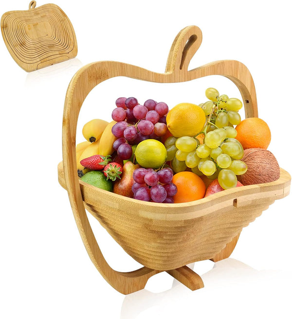 MYOSOTIS Apple Shape Foldable Fruit Basket Gift Snack Box for Halloween Holiday Party Christmas Decoration